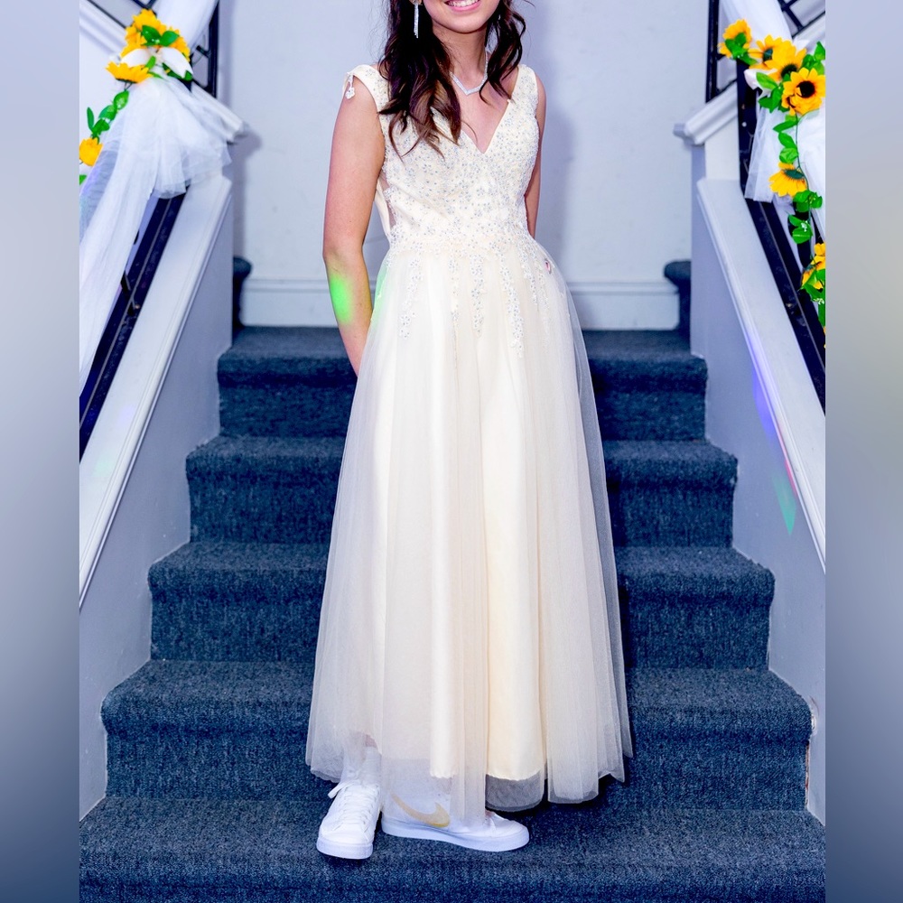 Like New Yellow A-line Dress with Embellishment. Worn for one hour.